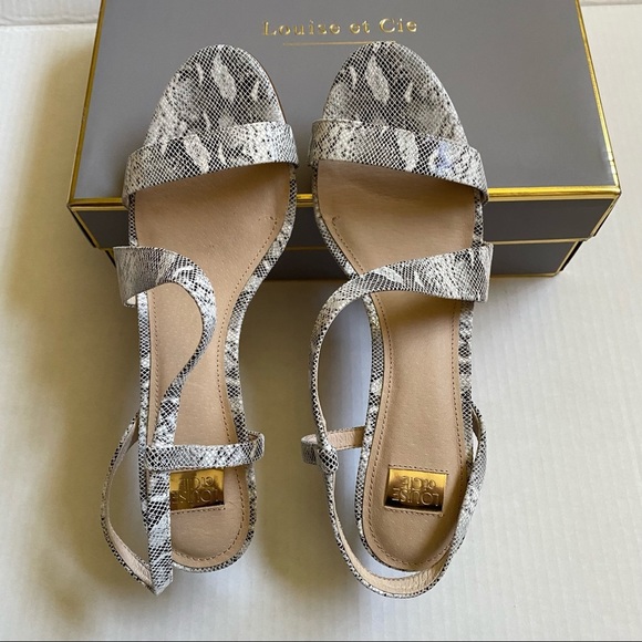 Louise et Cie Kass Snakeprint Embossed Stiletto Sandal NWT - Picture 8 of 15